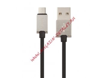 USB кабель HOCO U49 Refined Steel Charging Data Cable For Micro USB (L=1M) (черный)