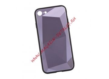 Защитная крышка "LP" для iPhone 7/8 "Diamond Glass Case" (фиолетовый бриллиант/коробка)
