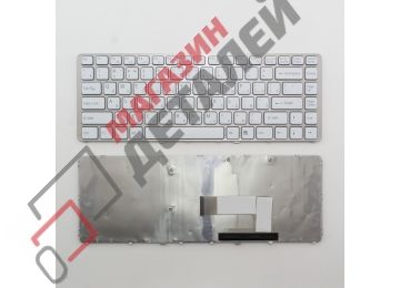Клавиатура для ноутбука Sony Vaio VGN-NW белая с белой рамкой