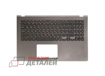 Клавиатура (топ-панель) для ноутбука Asus X509 серая с серым топкейсом (с разбора)