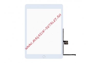 Сенсорное стекло (тачскрин) для iPad 7th Gen 10.2 (A2197)  с серебряой кнопкой HOME белое