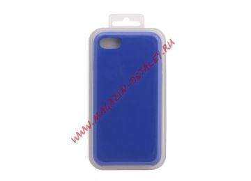 Силиконовый чехол для iPhone 8/7 Silicone Case (синий/коробка)