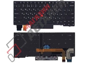 Клавиатура для ноутбука Lenovo Thinkpad X280 черная с подсветкой с трекпойнтом