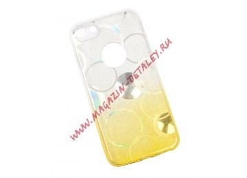 Силиконовый чехол LP для Apple iPhone 7 кружочки желтый металлик, европакет