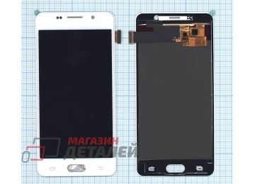 Дисплей (экран) в сборе с тачскрином для Samsung Galaxy A5 (2016) SM-A510F белый (TFT-совместимый с регулировкой яркости, тонкий)