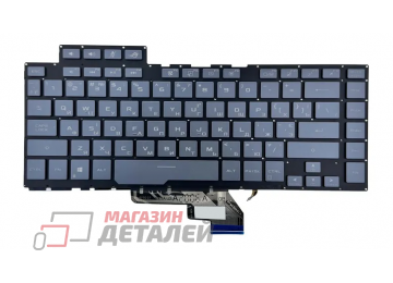 Клавиатура для ноутбука Asus ROG Zephyrus M GU502GV, GU502GU, S GX502GW, GX502GV серая без рамки, с RGB подсветкой
