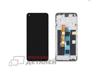 Дисплей (экран) в сборе с тачскрином для Realme 9i (RMX3491) черный с рамкой (Premium LCD)