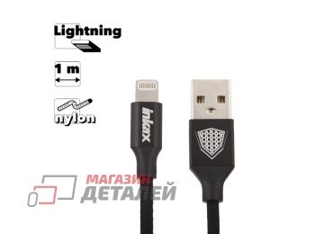 Кабель USB inkax CK-27 Metal Braided Lightning 8-pin 1м нейлон (чёрный)