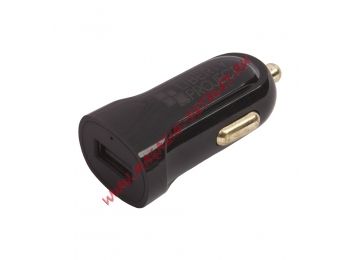 Автомобильная зарядка LP с USB выходом + кабель USB Type-C 2.1A черная, европакет