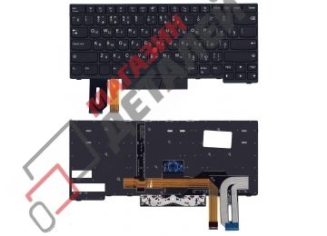 Клавиатура для ноутбука Lenovo ThinkPad T14, P14s черная с трекпойнтом и подсветкой