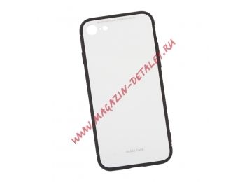 Защитная крышка "LP" для iPhone 7/8 "Glass Case" (белое стекло/коробка)
