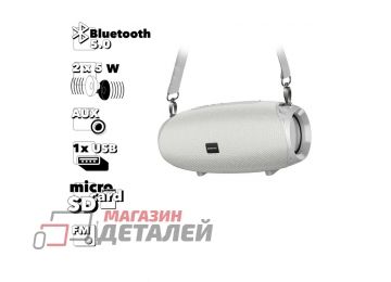 Bluetooth колонка BOROFONE BR12 Amplio Sports TWS BT 5.0, 5Wх2, AUX, microSD, USB, FM (серая)