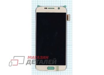 Дисплей (экран) в сборе с тачскрином для Samsung Galaxy S6 SM-G920F золотистый (Premium LCD)