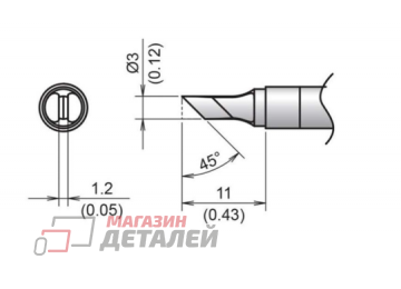 Жало для паяльника Hakko T39-KU