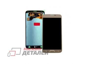 Дисплей (экран) в сборе с тачскрином для Samsung Galaxy S5 SM-G900H золотистый с рамкой