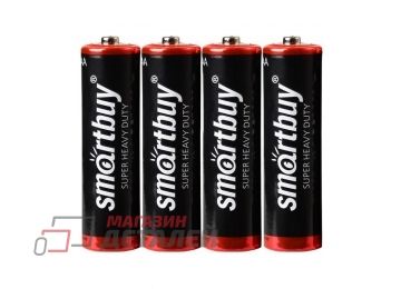 Батарейка солевая Smartbuy R6 AA 4шт в пленке