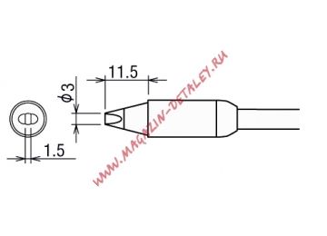 Сменное жало-нагреватель RX-85HRT-3D для паяльника GOOT 24V