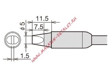 Сменное жало-нагреватель RX-85HRT-5D для паяльника GOOT 24V