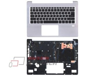 Клавиатура (топ-панель) для ноутбука Acer Swift SF113-31 SF113-31-P5CK черная с серебристым топкейсом