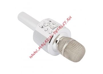 Беспроводной Bluetooth караоке микрофон Hoco BK3 Cool Sound KTV USB 5 Вт серебро