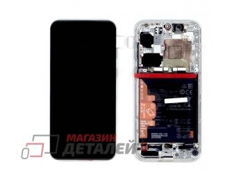 Дисплей (экран) в сборе с тачскрином, панелью и аккумулятором для Huawei P50 (02354MYC) черно-золотой