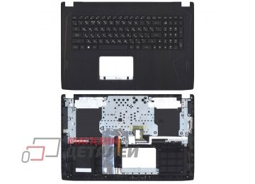 Клавиатура (топ-панель) для ноутбука Asus GL702VI черная с черным топкейсом