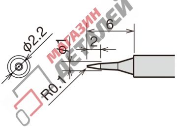 Сменное жало-нагреватель (картридж) RX-81HRT-SB d2.9х25мм для паяльников GOOT 24V
