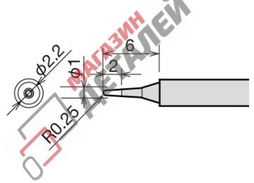 Сменное жало-нагреватель (картридж) RX-81HRT-B d2.9х25мм для паяльников GOOT 24V