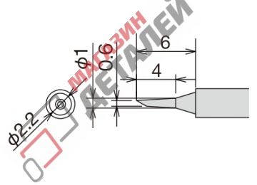 Сменное жало-нагреватель (картридж) RX-81HRT-0.6C d2.9х25мм для паяльников GOOT 24V