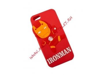 Защитная крышка Мстители Avengers IRONMAN для Apple iPhone 5, 5s, SE красный, коробка