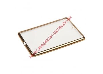 Силиконовый чехол TPU Case для Apple iPad mini 2, 3 прозрачный с золотой рамкой