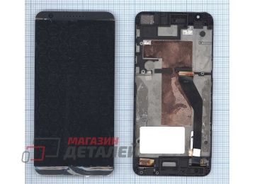 Дисплей (экран) в сборе с тачскрином для HTC Desire 820G+ (Plus) черный с рамкой (с разбора)