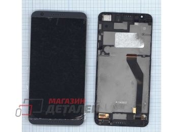 Дисплей (экран) в сборе с тачскрином для HTC Desire 820 черный с рамкой