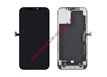 Дисплей (экран) в сборе с тачскрином для iPhone 12 Pro Max черный с рамкой (Premium SC LCD)