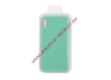 Силиконовый чехол для iPhone Xs "Silicone Case" (тиффани, блистер)