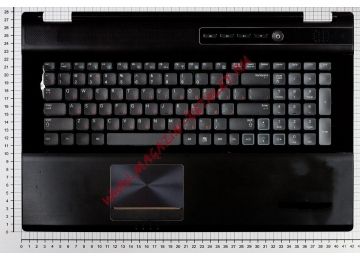 Клавиатура (топ-панель) для ноутбука Samsung RC720 NP-RC720 черная с черным топкейсом