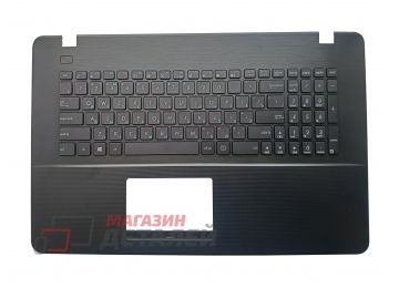 Клавиатура (топ-панель) для ноутбука Asus X751 черная с черным топкейсом