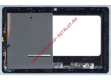 Дисплей (экран) в сборе с тачскрином для Asus Transformer Book TX300 черный c рамкой