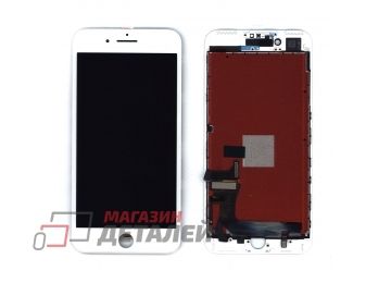 Дисплей (экран) Amperin в сборе с тачскрином для iPhone 7 Plus белый с рамкой (IPS)