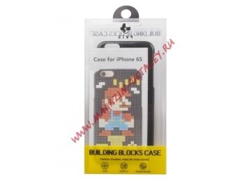 Защитная крышка Building Block Case Супер Марио для iPhone 6, 6s черная, коробка