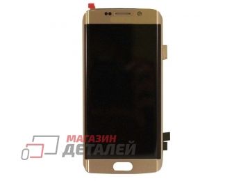 Дисплей (экран) в сборе с тачскрином для Samsung Galaxy S6 Edge SM-G925F золотистый (Premium SC LCD)