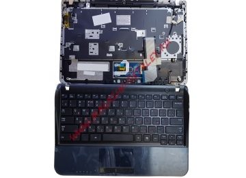 Клавиатура для ноутбука Samsung NF210 NP-NF210 черная с черным топкейсом