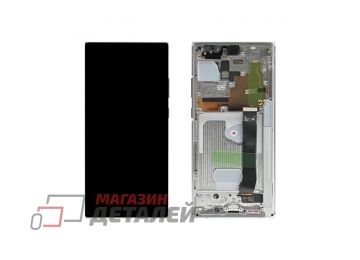 Дисплей (экран) в сборе с тачскрином для Samsung Galaxy Note 20 Ultra SM-N985F белый с рамкой (Premium SC LCD)