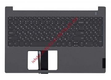 Клавиатура (топ-панель) для ноутбука Lenovo ThinkBook 15-IML 15-IIL черная с серым топкейсом