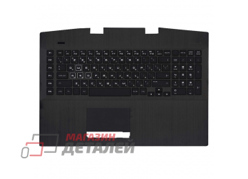 Клавиатура (топ-панель) для ноутбука HP Omen 17-CB черная с черным топкейсом (под разъем 7.4x5.0)