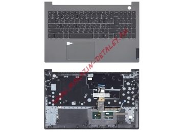 Клавиатура (топ-панель) для ноутбука Lenovo ThinkBook 15 G2 ITL черная с серым топкейсом
