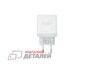 Блок питания (сетевой адаптер) VIXION L12i 2xUSB, 3.1A с кабелем Lightning (1м) с дисплеем (белый)