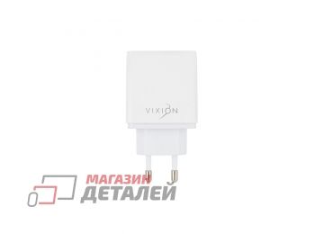 Блок питания (сетевой адаптер) VIXION H2m 2xUSB QC 3.0, 2.4A с кабелем micro USB 1м (белый)