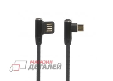 USB кабель "LP" Type-C оплетка Т-порт 1м черный