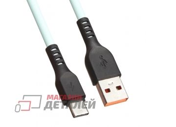 USB кабель "LP" USB Type-C "Extra" TPE бирюзовый
